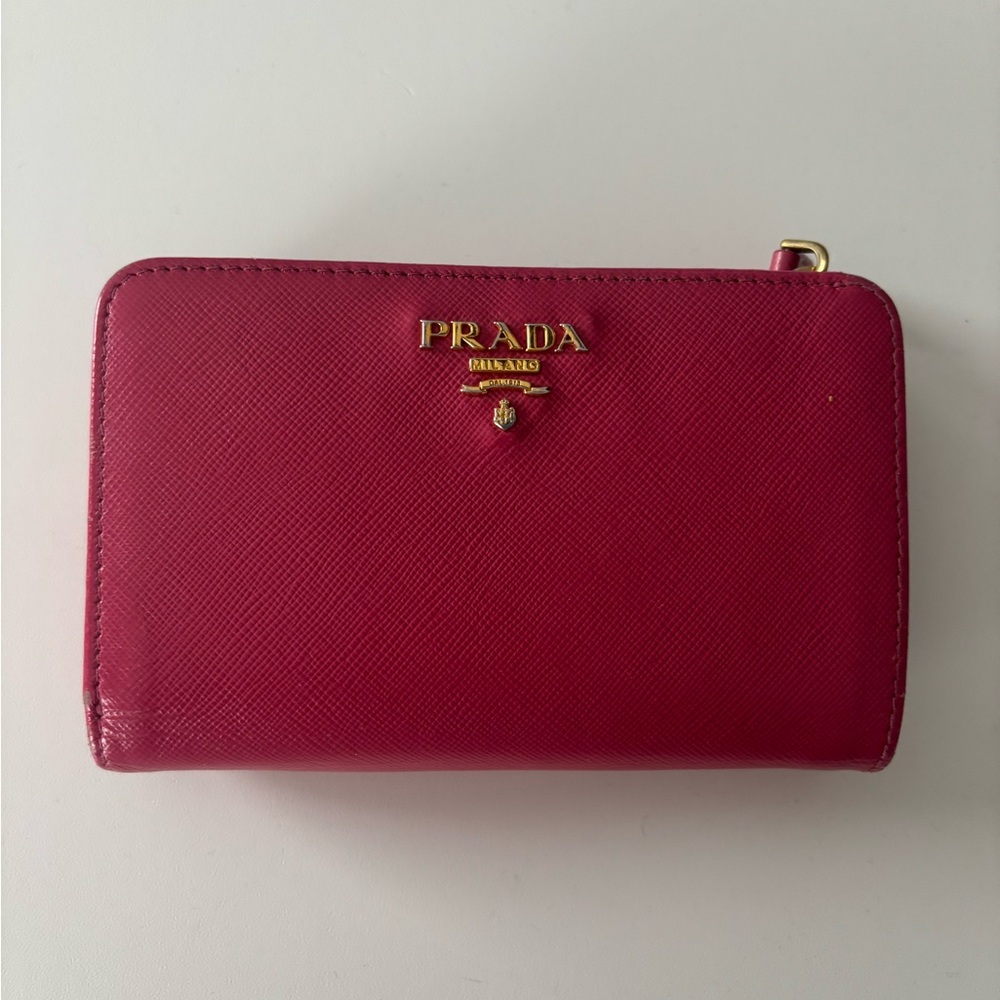 Prada Pink Saffiano Bifold Wallet